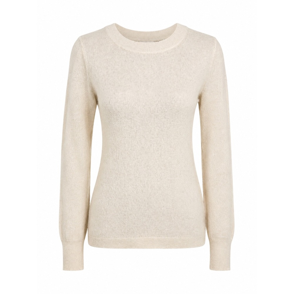 J.Crew Cashmere Sweater XS Ivory Classic Crewneck Quiet Luxury preppy